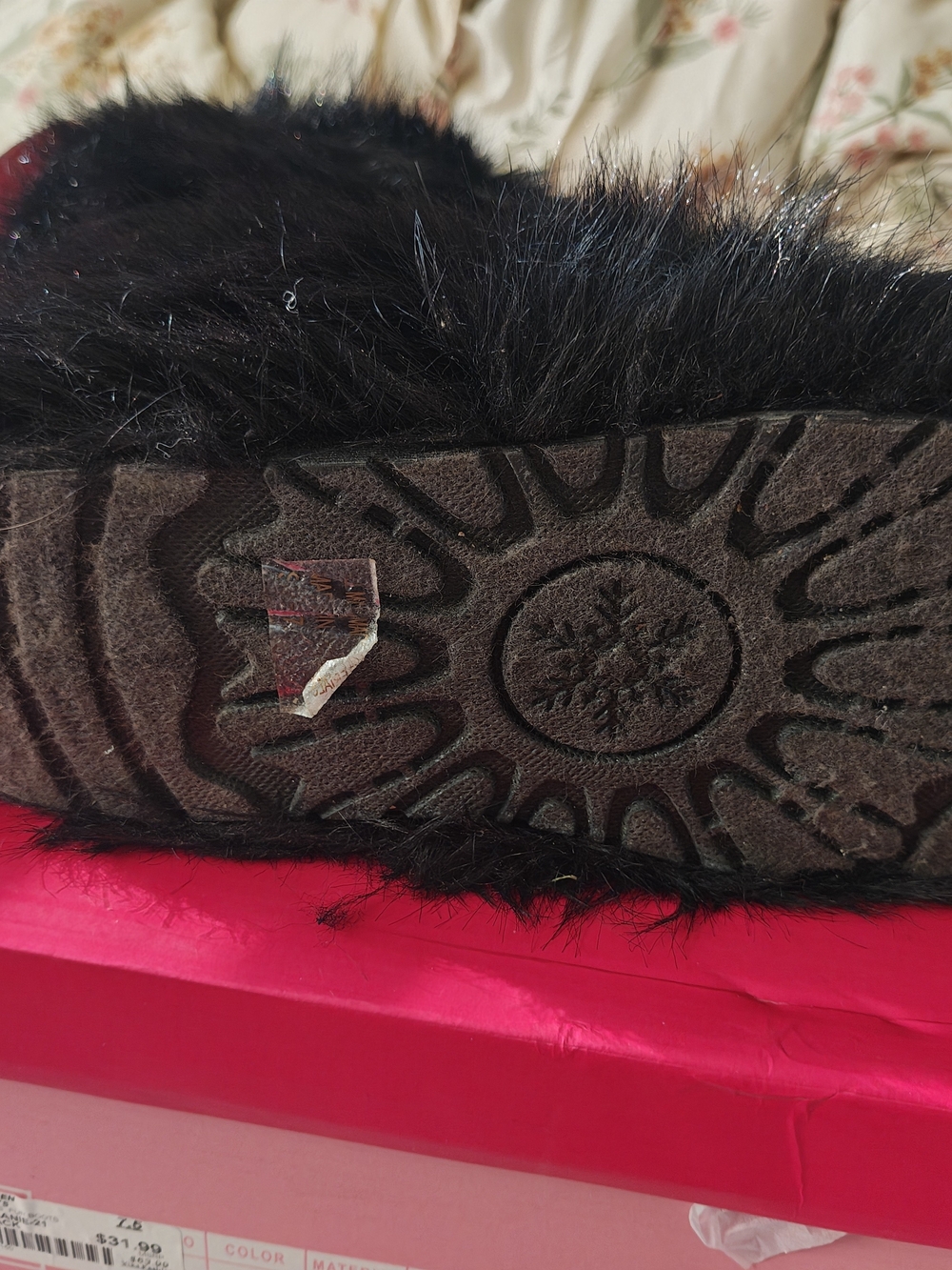 Women's Black Faux Fur Boots - Stylish Cozy Boot - Picture 5 of 5